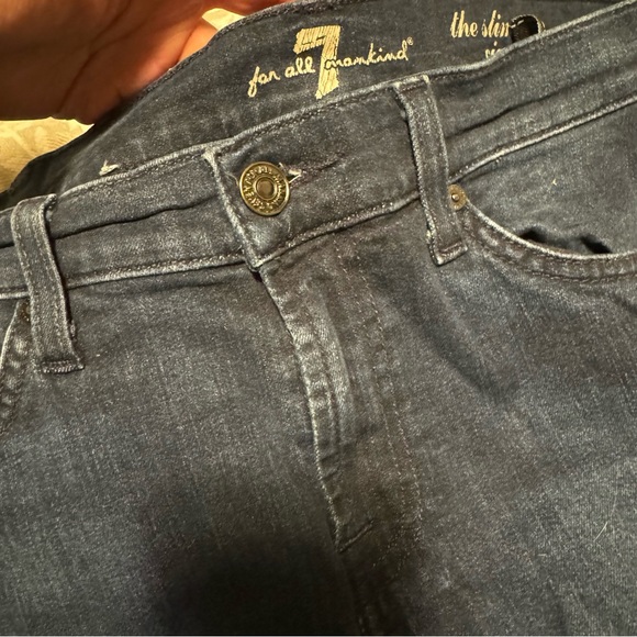Women's Seven For All mankind Jeans The slim Cigarette Wash Dark Size 29 - Picture 6 of 8